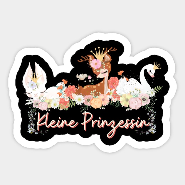 Hase Reh Schwan Kleine Prinzessin Blumen Süß Sticker by Maggini Art